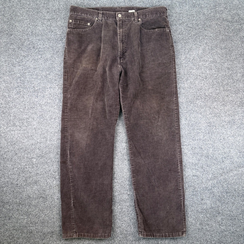 Vintage Levis 505 Corduroy Pants Mens 36x30 Gray Chino Made in USA 90s